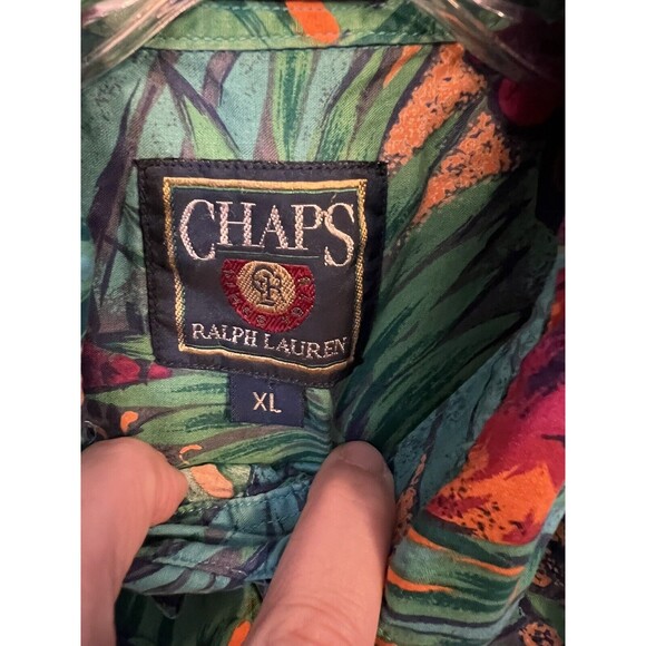 Chaps Ralph Lauren Hawaiian Button Down Camp Short Sleeve Shirt Mens Size XL - Picture 5 of 5